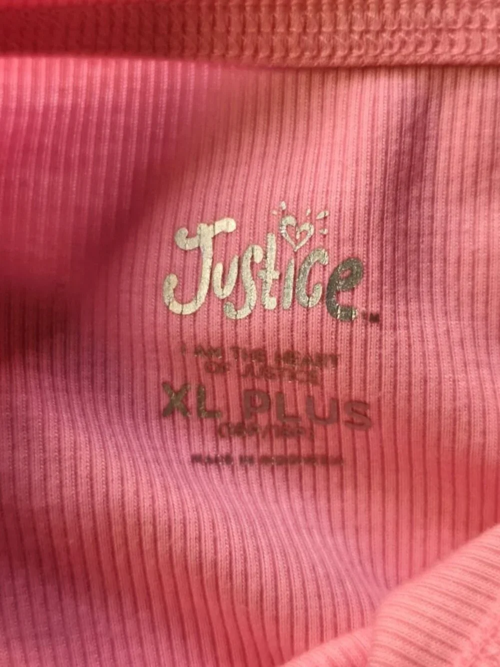 Justice Girls XL Plus Athletic Tank Top Pink Adjust Sides Sporty 16/18 Activewea